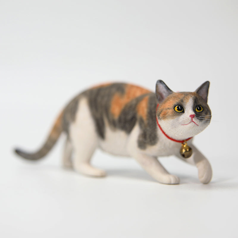 JXK179 Chinese Cat Figurine Resin Cat Statue for Desktop Gifts for Cat Lovers