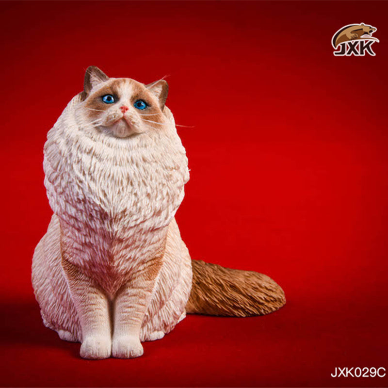 JXK029 Ragdoll Cat Figurine Resin Cat Statue Home Decor for Cat Lover Gifts for Cat Lovers