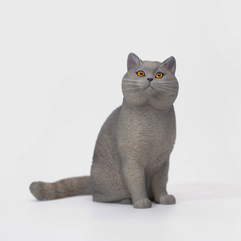 JXK030 British Shorthair Cat Figurine Resin Cat Statue Decor for Cat Lover Gifts for Cat Lovers