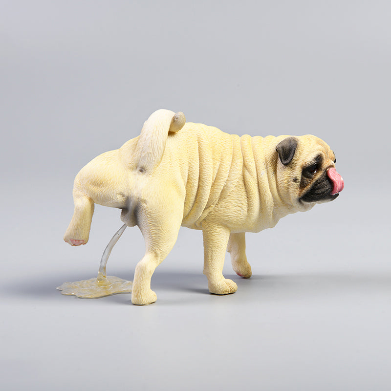 JXK069 Pug Resin Dog Statue, Dog Figurine for Home Decor Gift for Dog Lovers