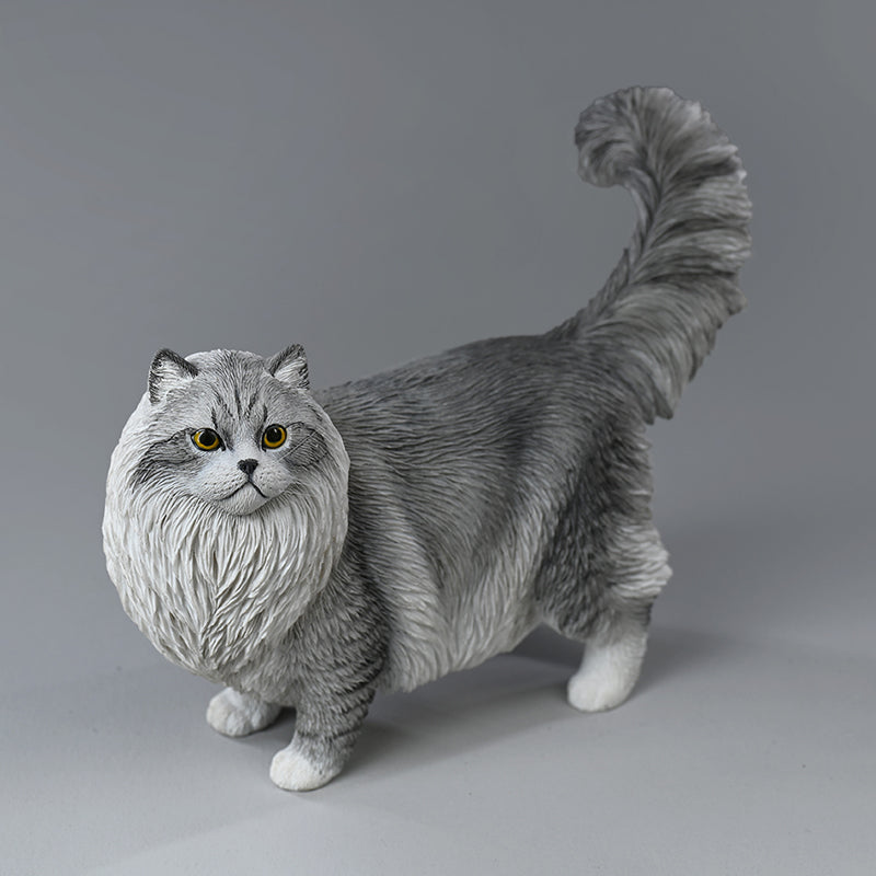 JXK197 Ragdoll Cat Figurine Resin Cat Statue for Desktop Gifts for Cat Lovers