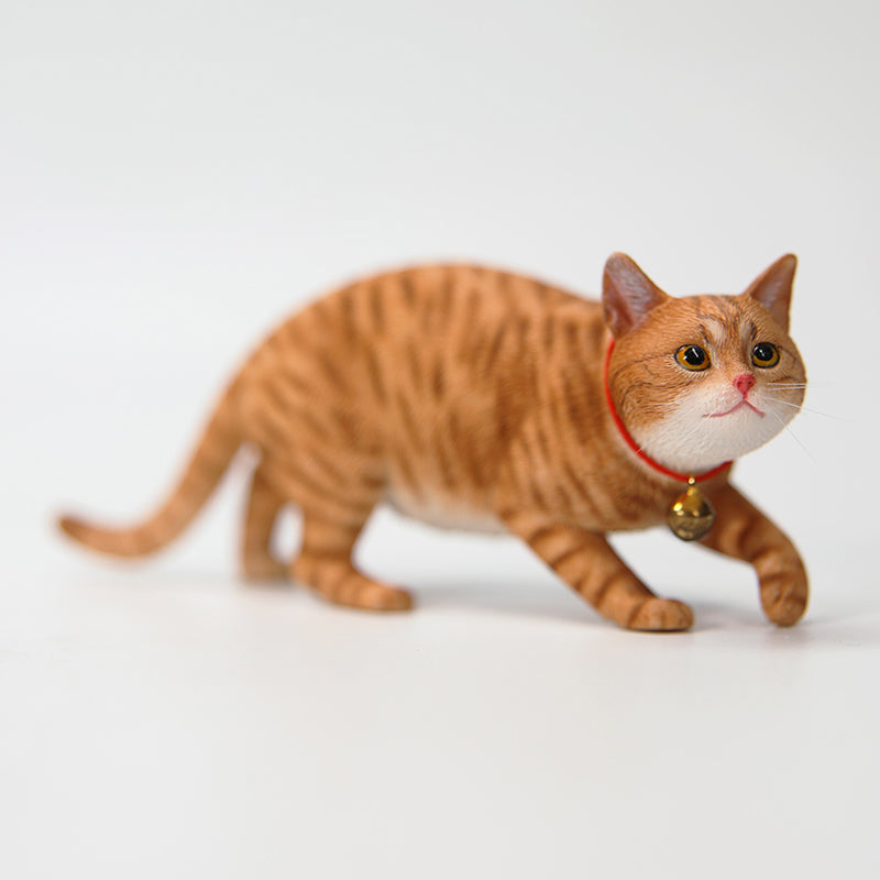 JXK179 Chinese Cat Figurine Resin Cat Statue for Desktop Gifts for Cat Lovers