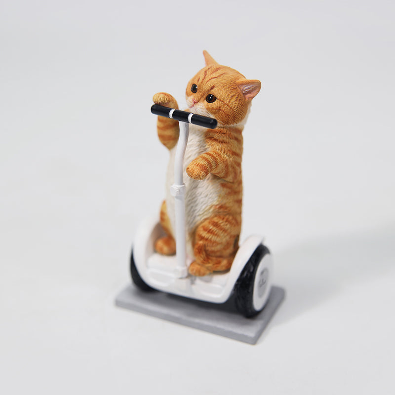 JXK181 Chinese Cat Figurine Resin Cat Statue for Desktop Gifts for Cat Lovers