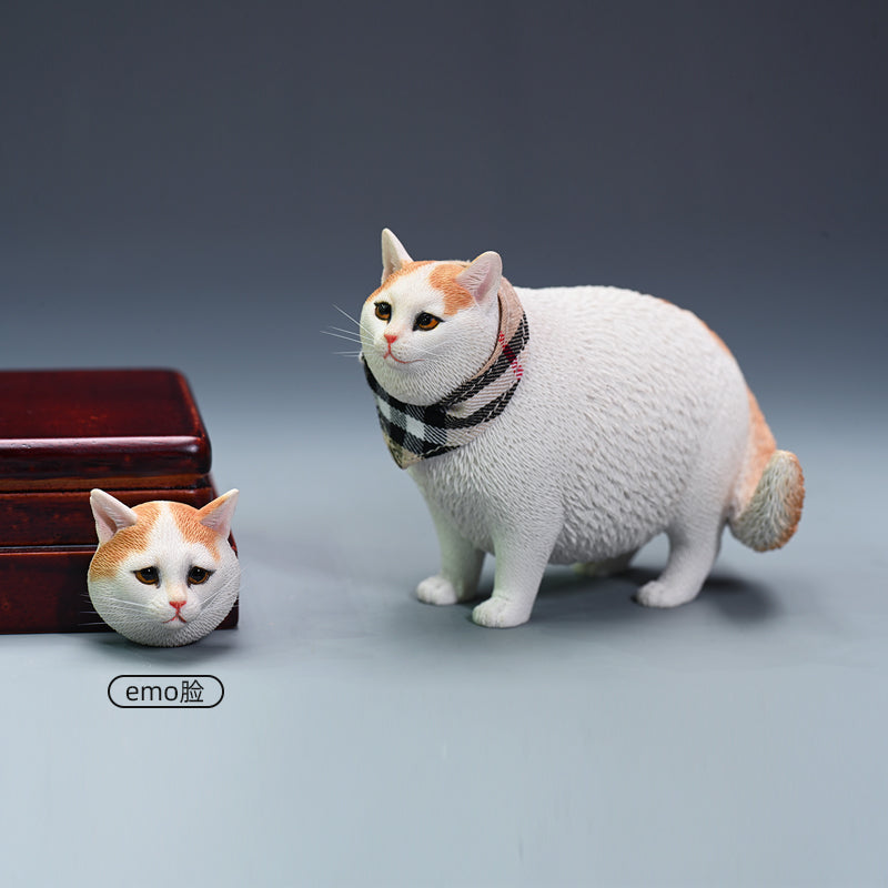 JXK109 Fat cat figurine, resin cat statue for mantel decor, the gift for cat loves