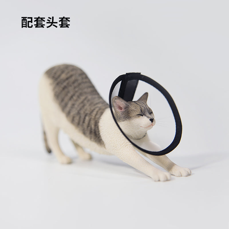 JXK180 Chinese Cat Figurine Resin Cat Statue for Desktop Gifts for Cat Lovers