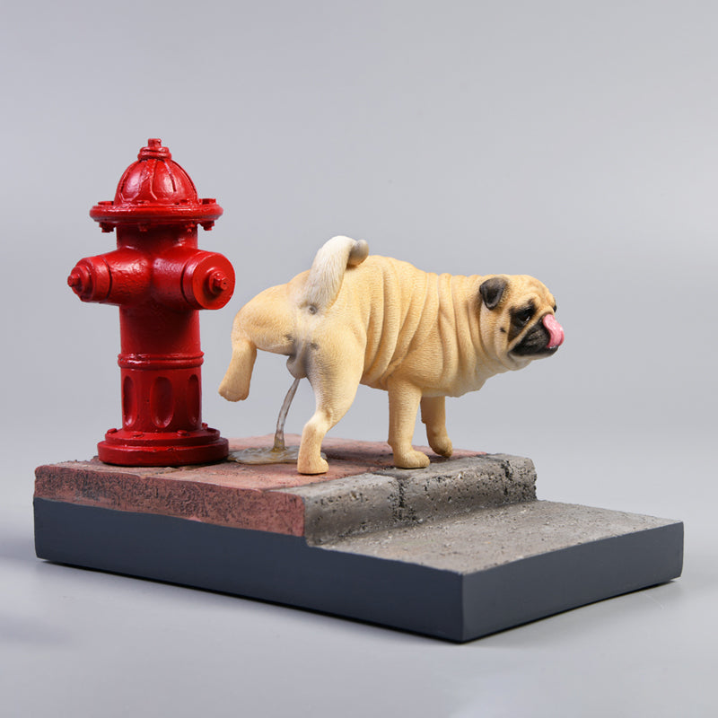 JXK069 Pug Resin Dog Statue, Dog Figurine for Home Decor Gift for Dog Lovers