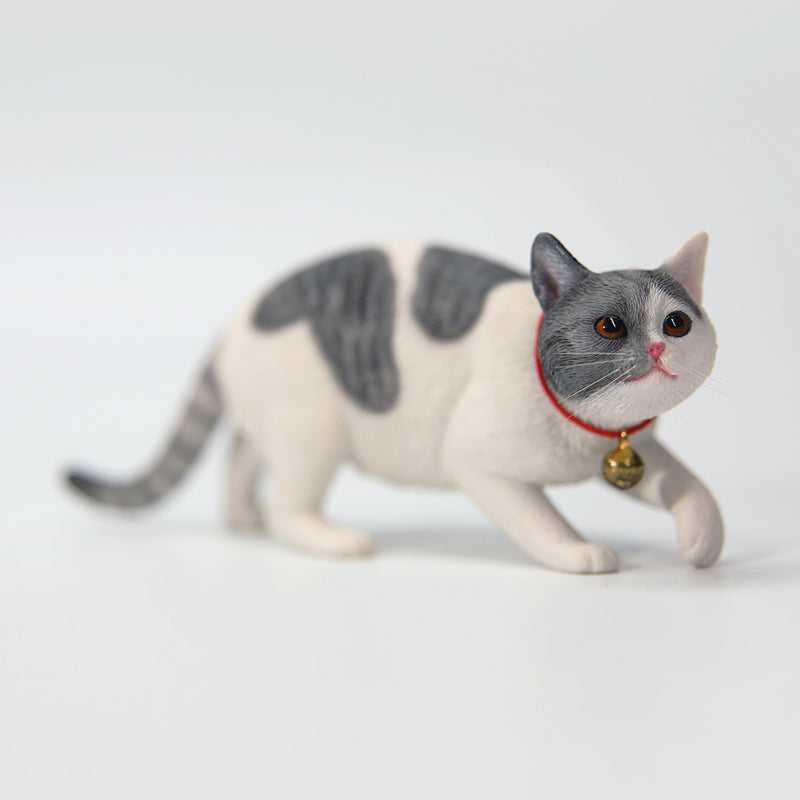 JXK179 Chinese Cat Figurine Resin Cat Statue for Desktop Gifts for Cat Lovers