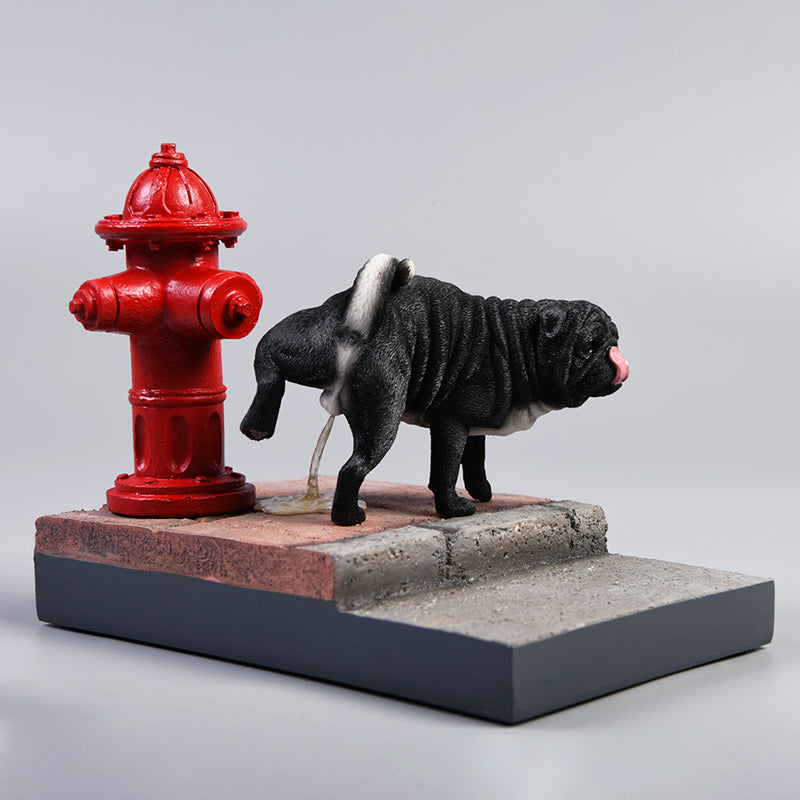 JXK069 Pug Resin Dog Statue, Dog Figurine for Home Decor Gift for Dog Lovers