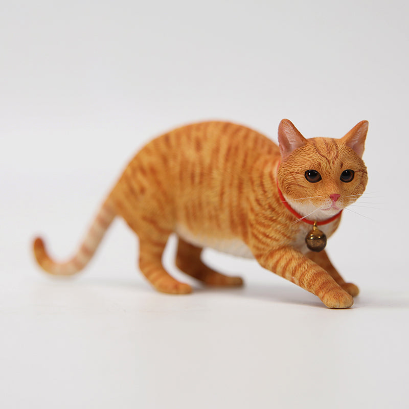 JXK179 Chinese Cat Figurine Resin Cat Statue for Desktop Gifts for Cat Lovers