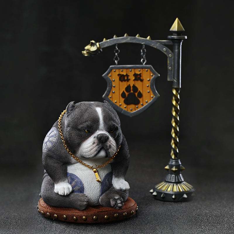 JXK185 Bully Dog Statue, Dog Figurine for Home Decor Gift for Dog Lovers