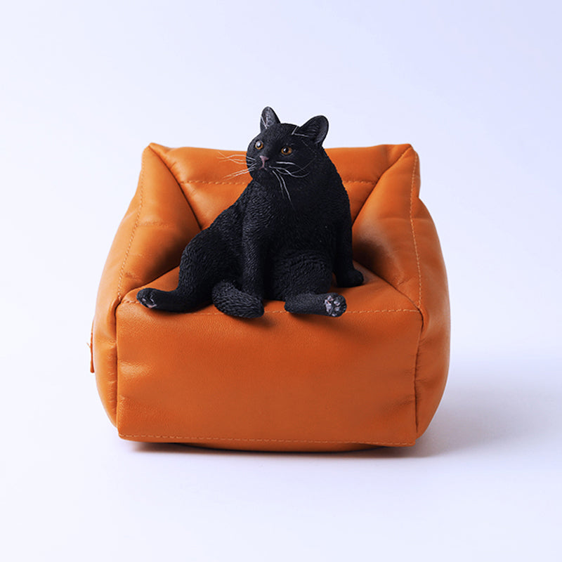 JXK055 Lazy cat figurine sitting on the sofa, cat statue gift of cat lovers