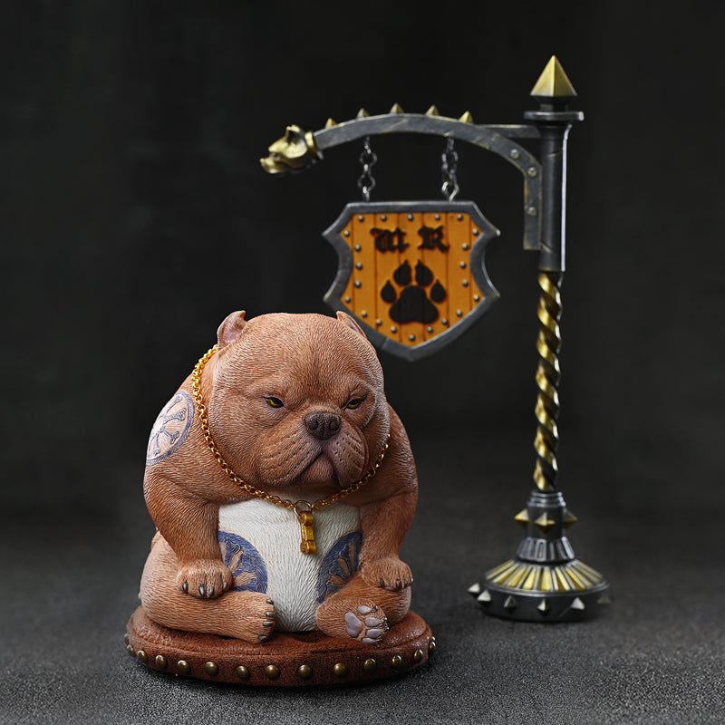 JXK185 Bully Dog Statue, Dog Figurine for Home Decor Gift for Dog Lovers