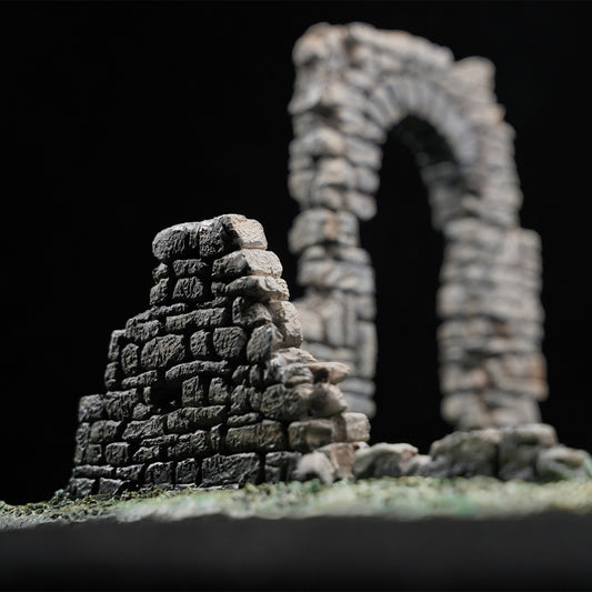 M2225 Scenes of medieval ruins for figure