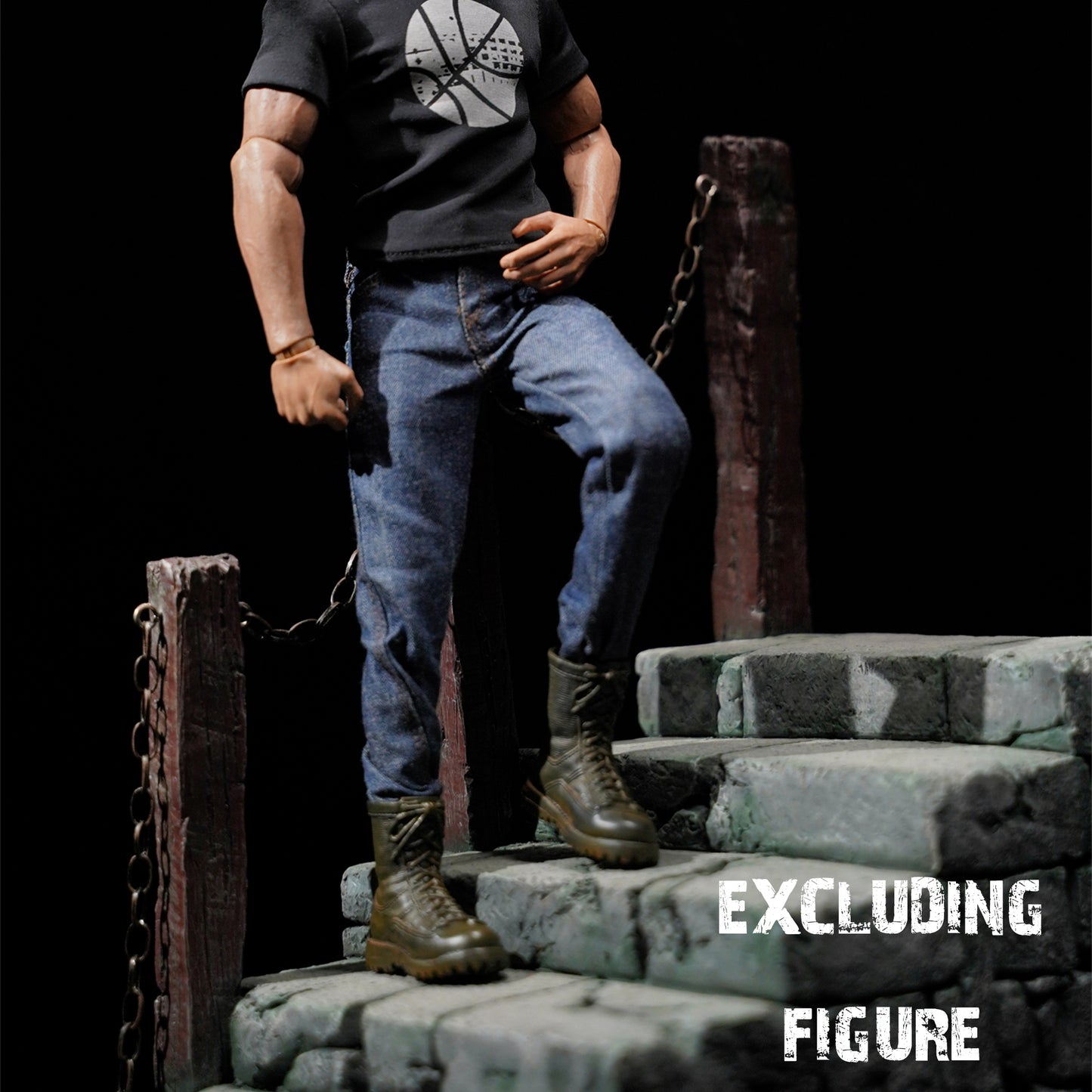 M2302 Aged stone steps base for action figure