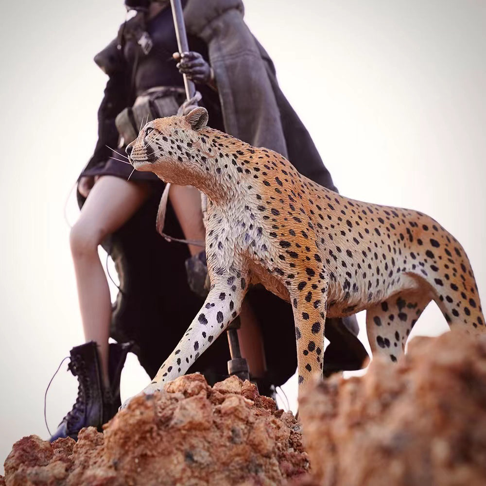 JXK115 Hunting Leopard statue, Leopard Statues for Home Decor for Animal Lovers