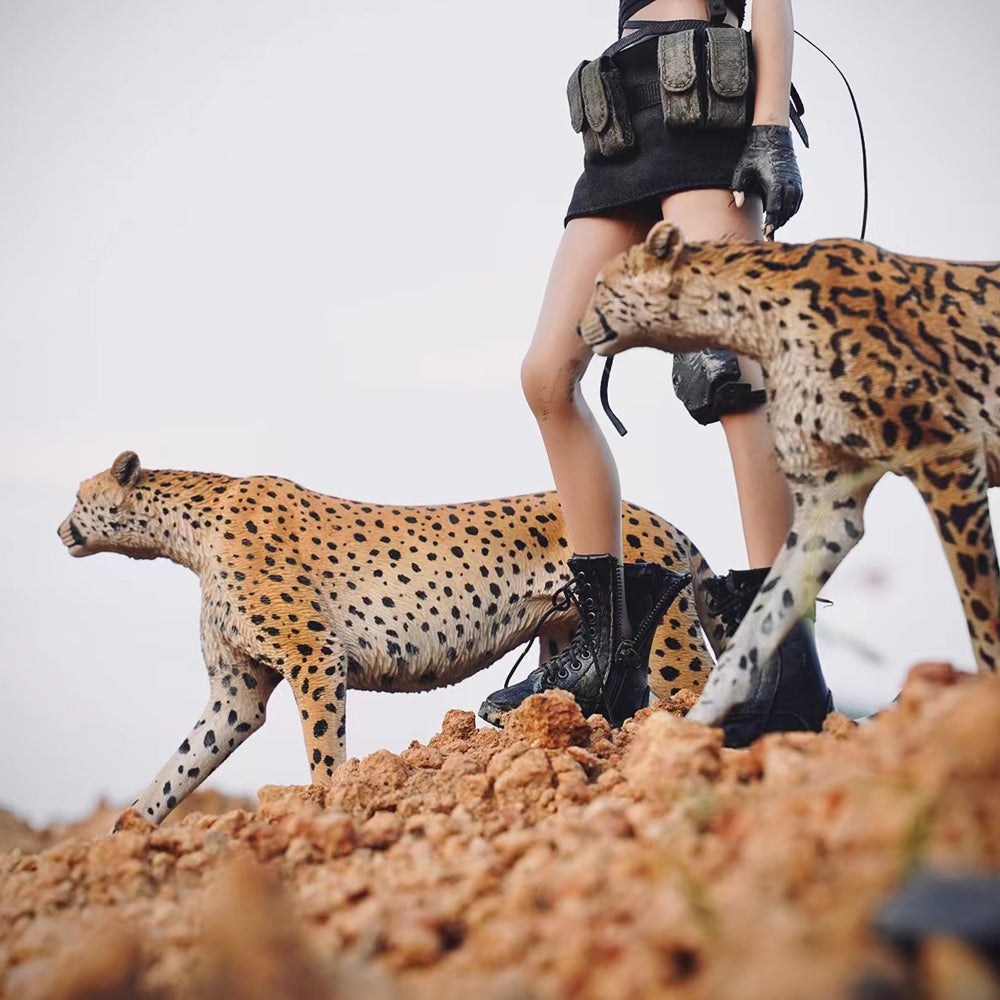 JXK115 Hunting Leopard statue, Leopard Statues for Home Decor for Animal Lovers