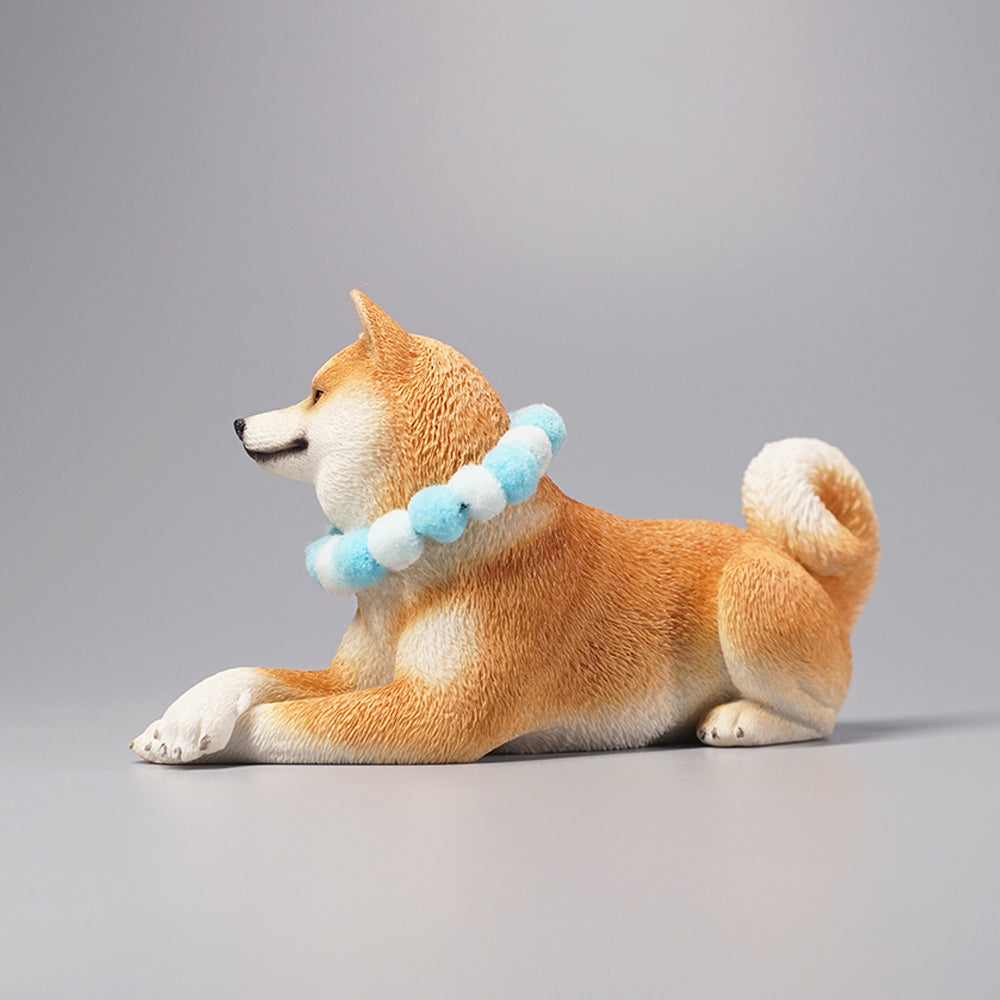 JXK066 Shiba Inu Dog Statue, Statue of Lying Dog Figurine, Gift for Shiba Inu Lover