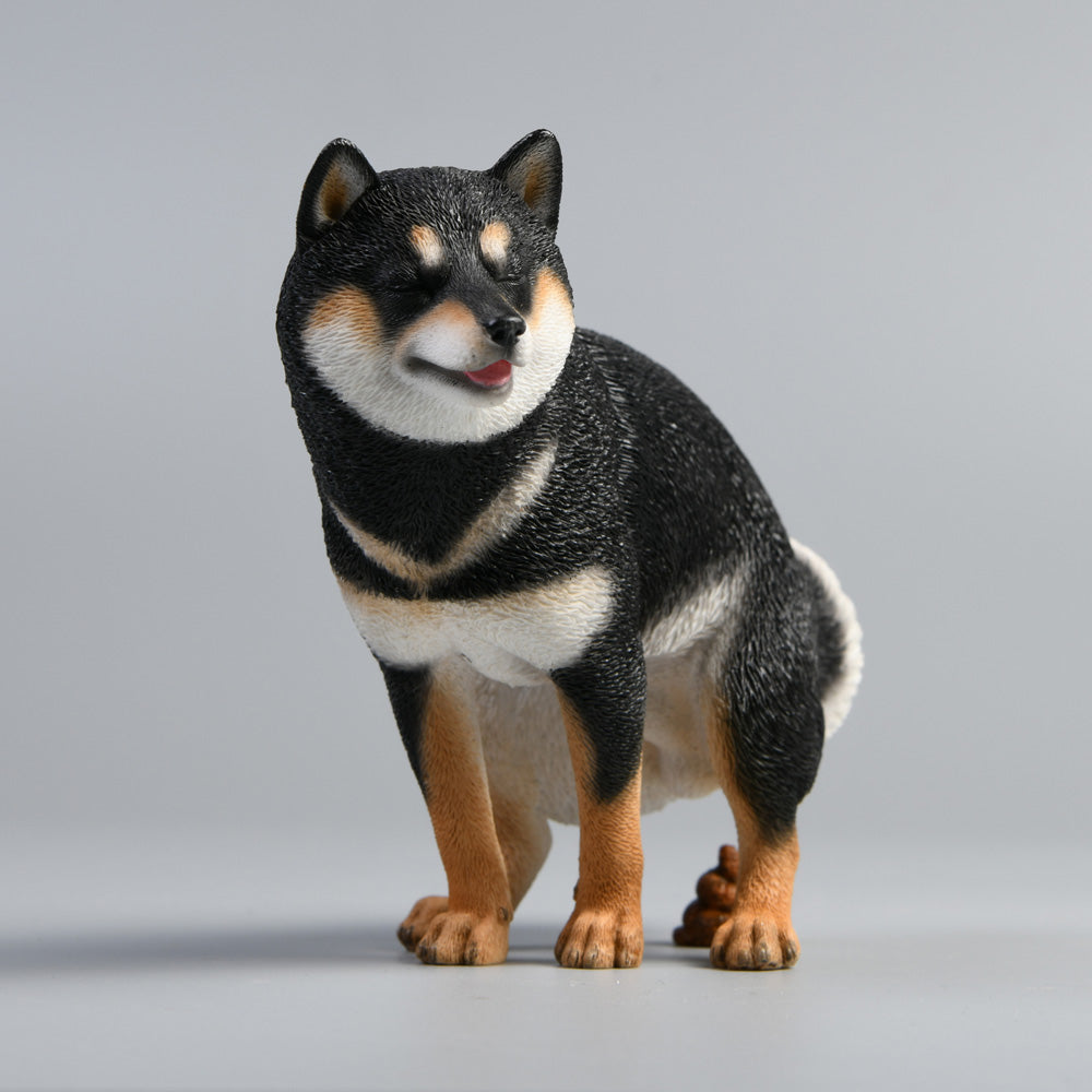 JXK053 Shiba Inu Pooping Dog Statue, Resin Dog Figurine Gift for Dog Lovers