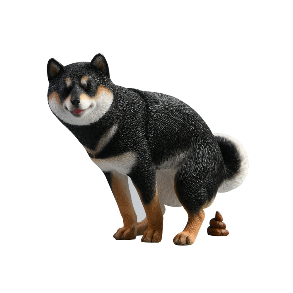 JXK053 Shiba Inu Pooping Dog Statue, Resin Dog Figurine Gift for Dog Lovers