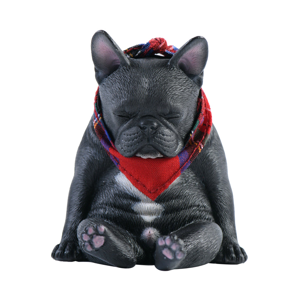 JXK045 French bulldog wearing a scarf dog statue resin dog figurine for dog lovers