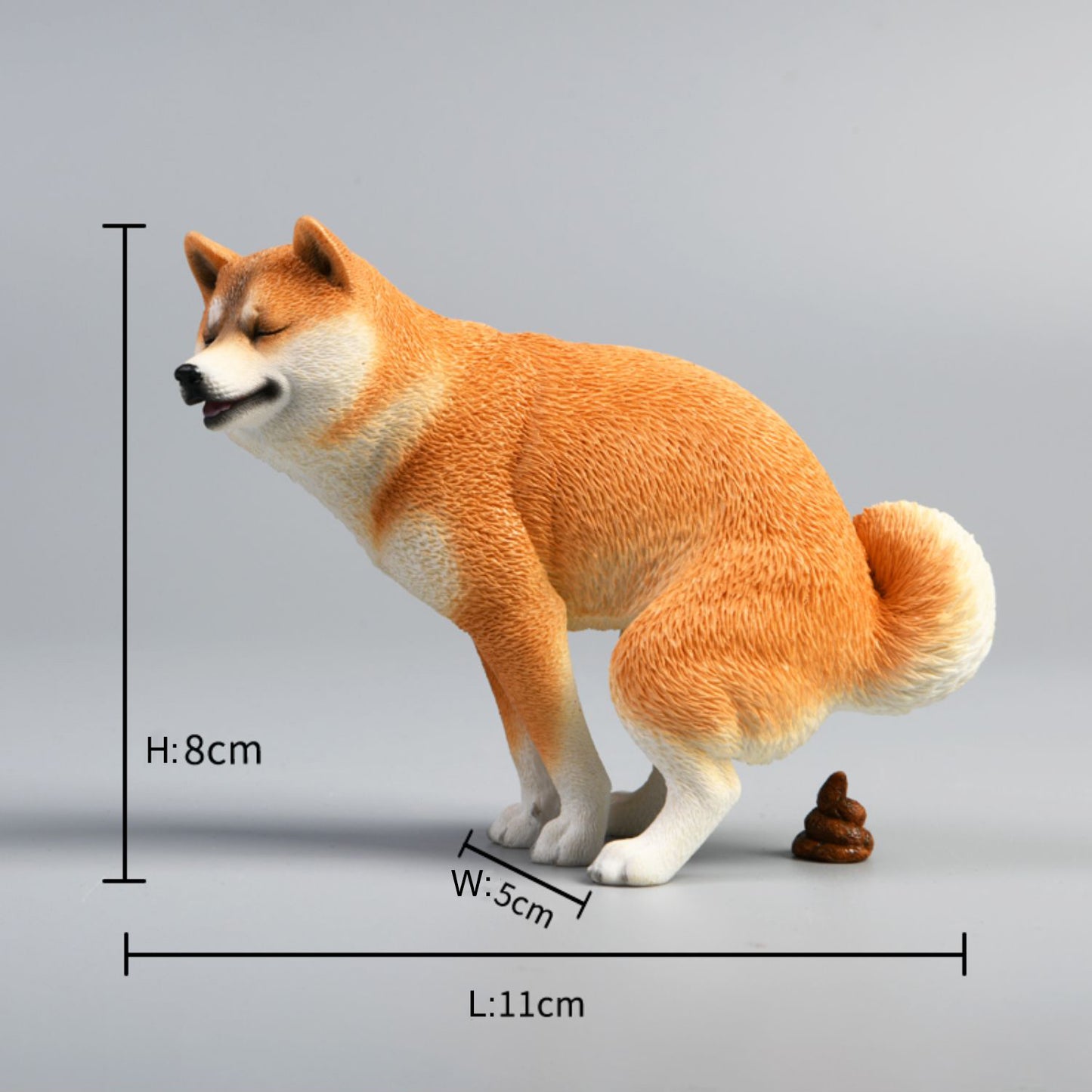 JXK053 Shiba Inu Pooping Dog Statue, Resin Dog Figurine Gift for Dog Lovers