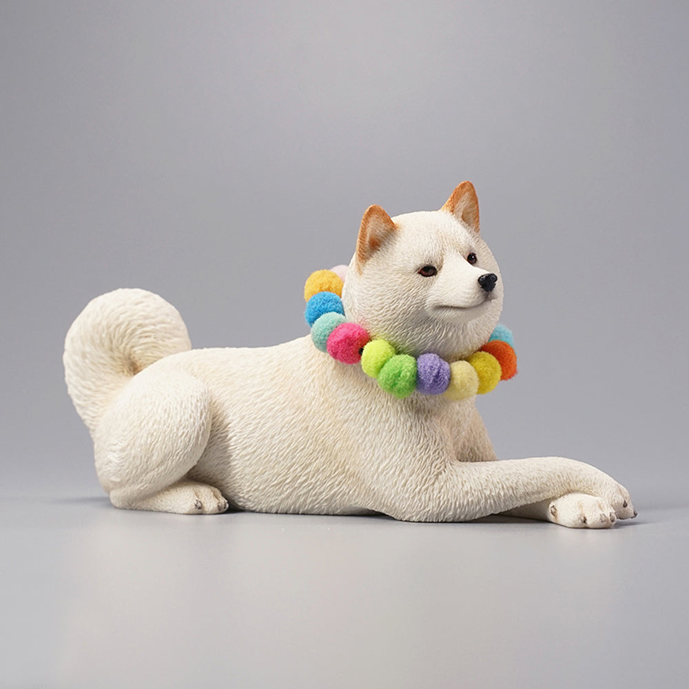 JXK066 Shiba Inu Dog Statue, Statue of Lying Dog Figurine, Gift for Shiba Inu Lover