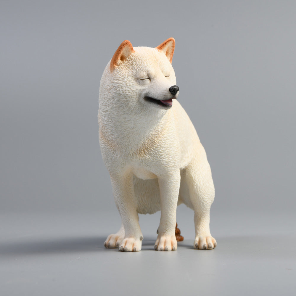 JXK053 Shiba Inu Pooping Dog Statue, Resin Dog Figurine Gift for Dog Lovers