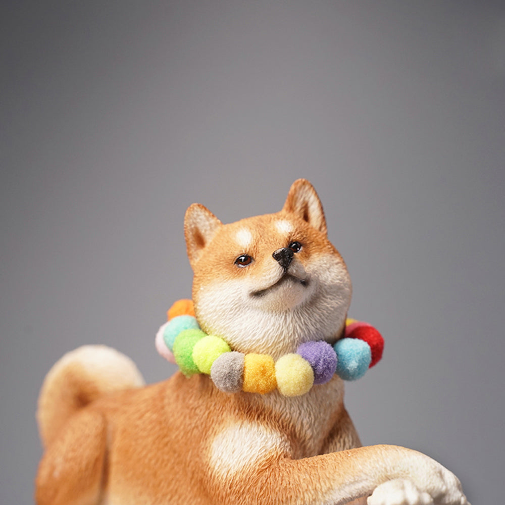 JXK066 Shiba Inu Dog Statue, Statue of Lying Dog Figurine, Gift for Shiba Inu Lover