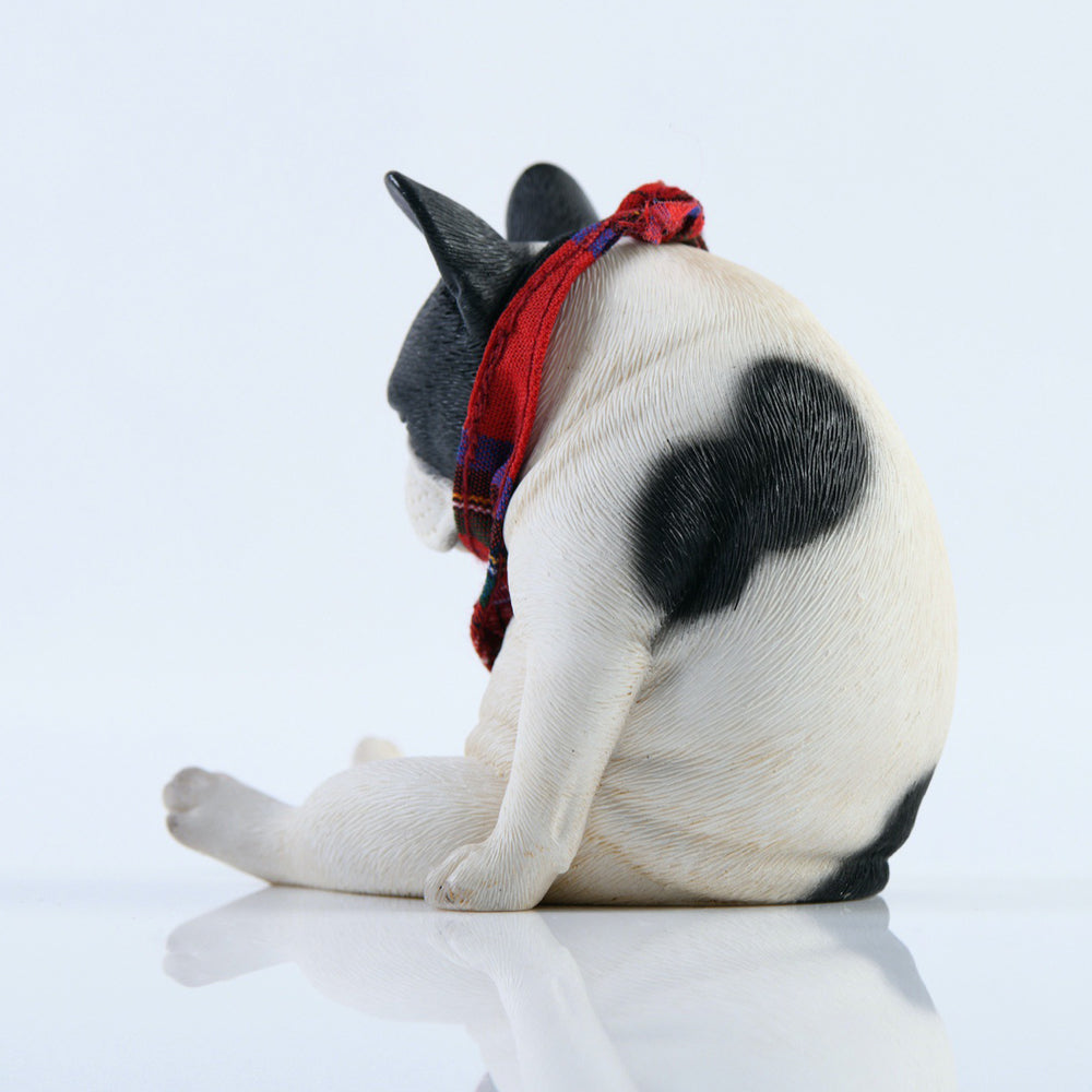 JXK045 French bulldog wearing a scarf dog statue resin dog figurine for dog lovers