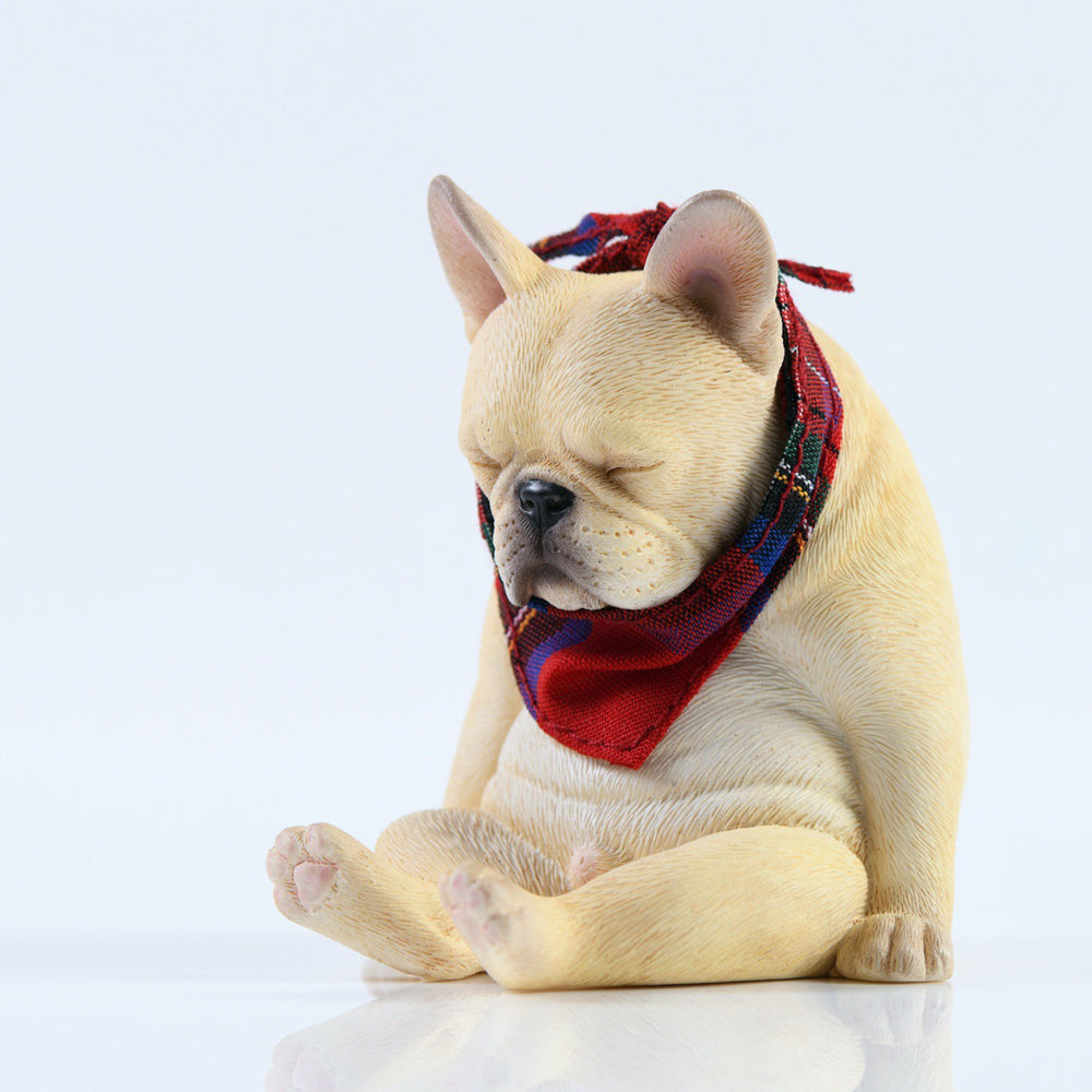 JXK045 French bulldog wearing a scarf dog statue resin dog figurine for dog lovers