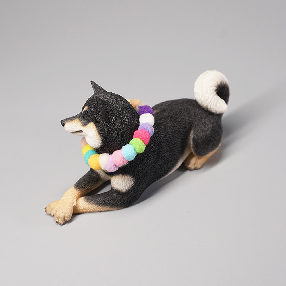 JXK066 Shiba Inu Dog Statue, Statue of Lying Dog Figurine, Gift for Shiba Inu Lover