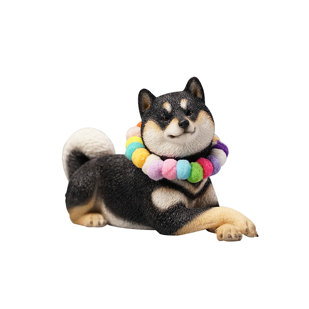 JXK066 Shiba Inu Dog Statue, Statue of Lying Dog Figurine, Gift for Shiba Inu Lover