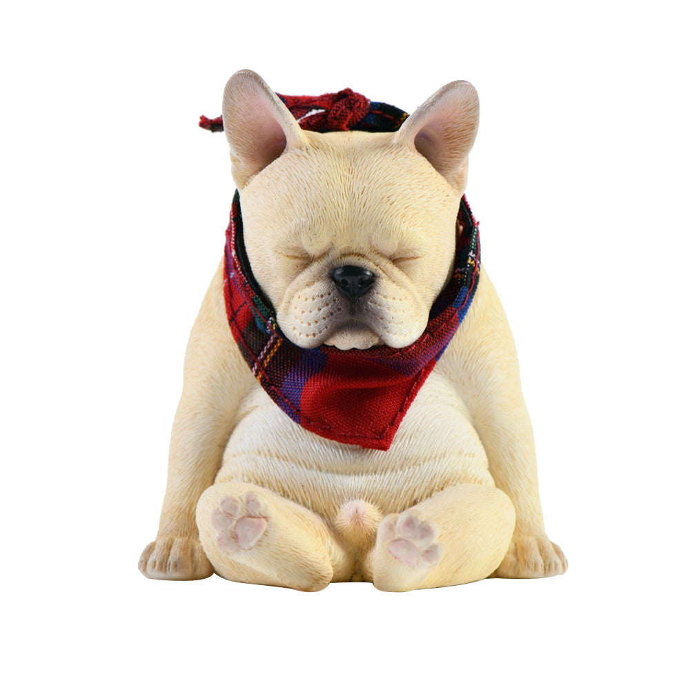 JXK045 French bulldog wearing a scarf dog statue resin dog figurine for dog lovers