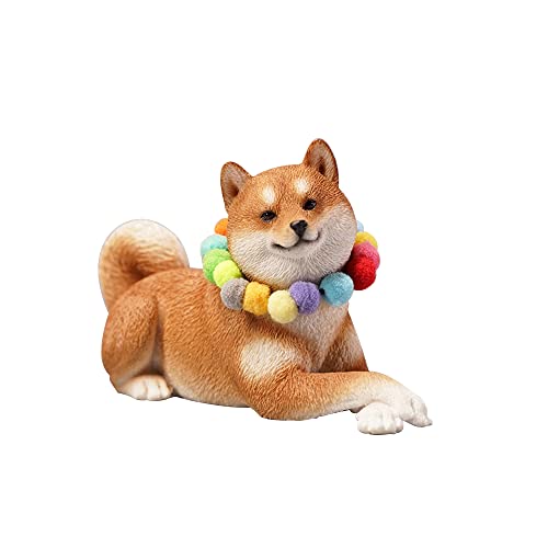 JXK066 Shiba Inu Dog Statue, Statue of Lying Dog Figurine, Gift for Shiba Inu Lover