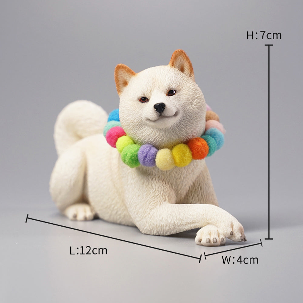 JXK066 Shiba Inu Dog Statue, Statue of Lying Dog Figurine, Gift for Shiba Inu Lover