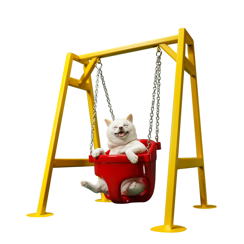 JXK118 Shiba Inu Decor, Lovely Shiba Inu Sitting On the Swing, Gift for Shiba Inu Lover