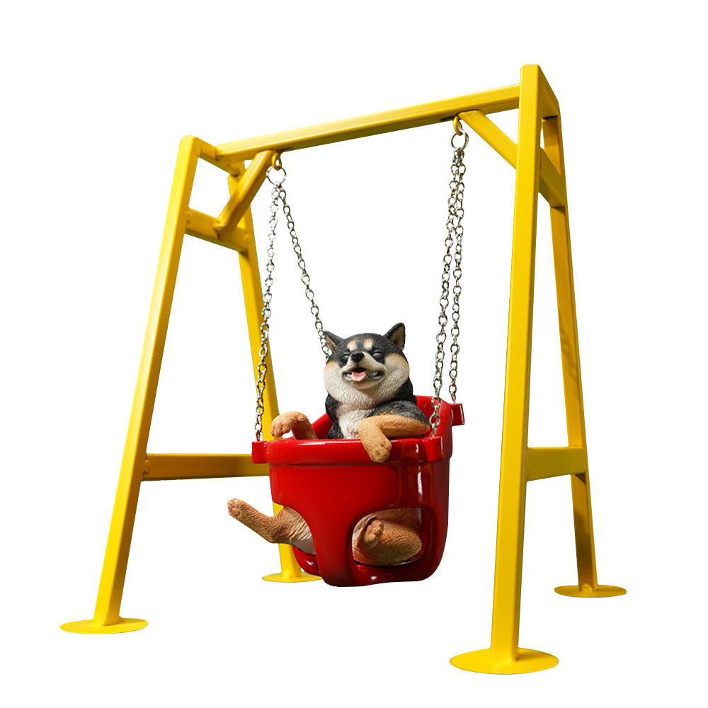 JXK118 Shiba Inu Decor, Lovely Shiba Inu Sitting On the Swing, Gift for Shiba Inu Lover