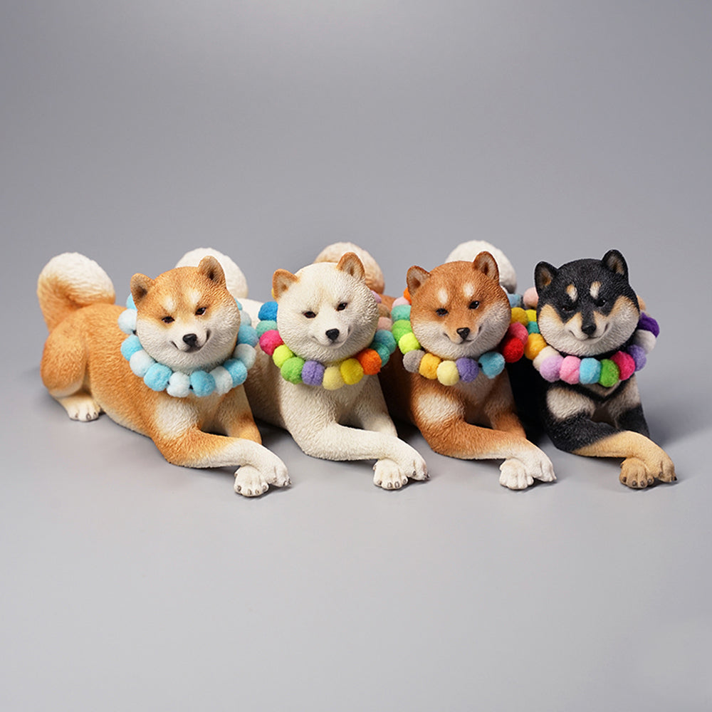 JXK066 Shiba Inu Dog Statue, Statue of Lying Dog Figurine, Gift for Shiba Inu Lover