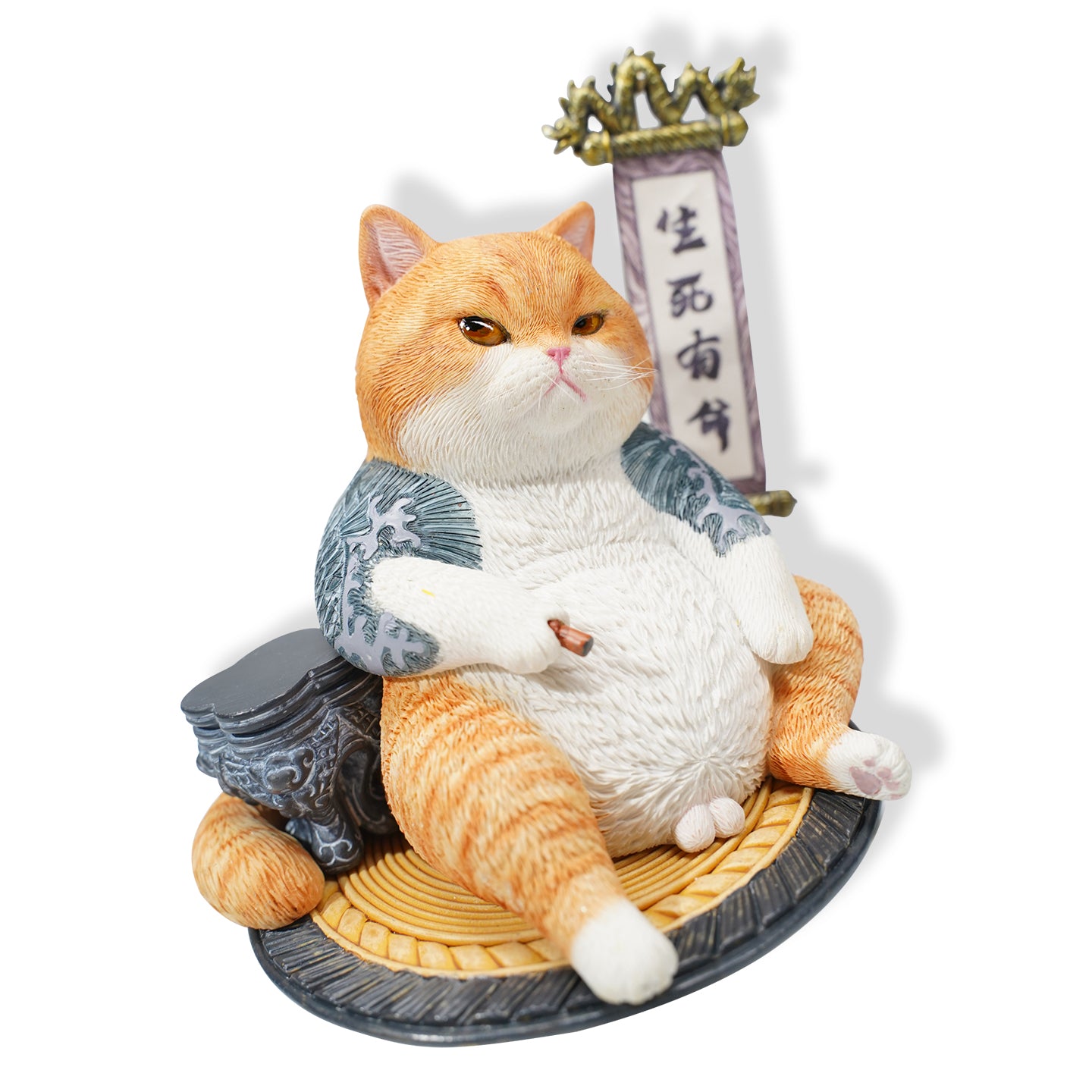 JXK158 Fat cat with tattoo, the gift for cat loves