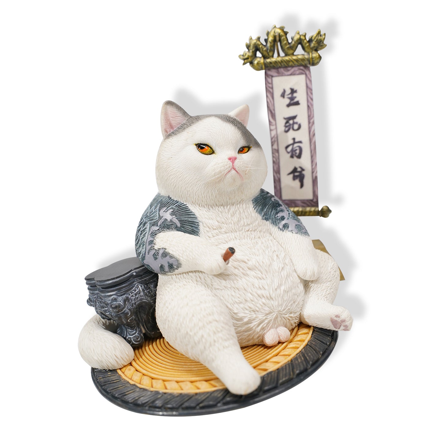 JXK158 Fat cat with tattoo, the gift for cat loves