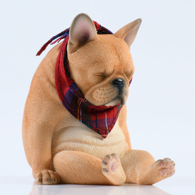 JXK045 French bulldog wearing a scarf dog statue resin dog figurine for dog lovers