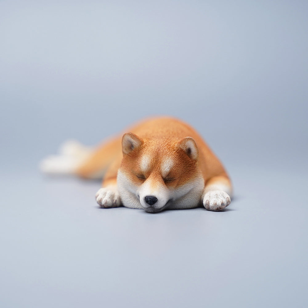 JXK098 Shiba Inu Statue, Shiba Inu Lying on The Mat, Gift for Shiba Lover