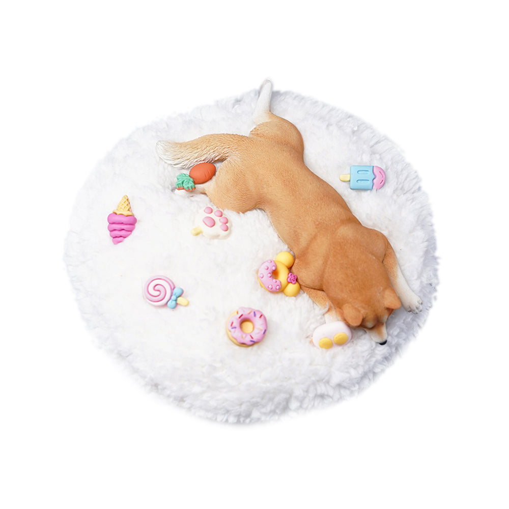 JXK098 Shiba Inu Statue, Shiba Inu Lying on The Mat, Gift for Shiba Lover