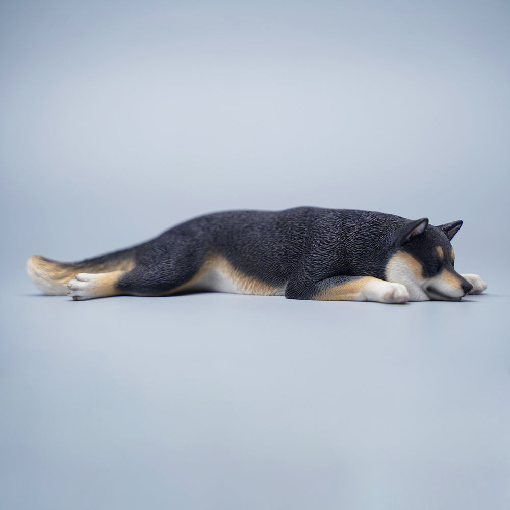 JXK098 Shiba Inu Statue, Shiba Inu Lying on The Mat, Gift for Shiba Lover