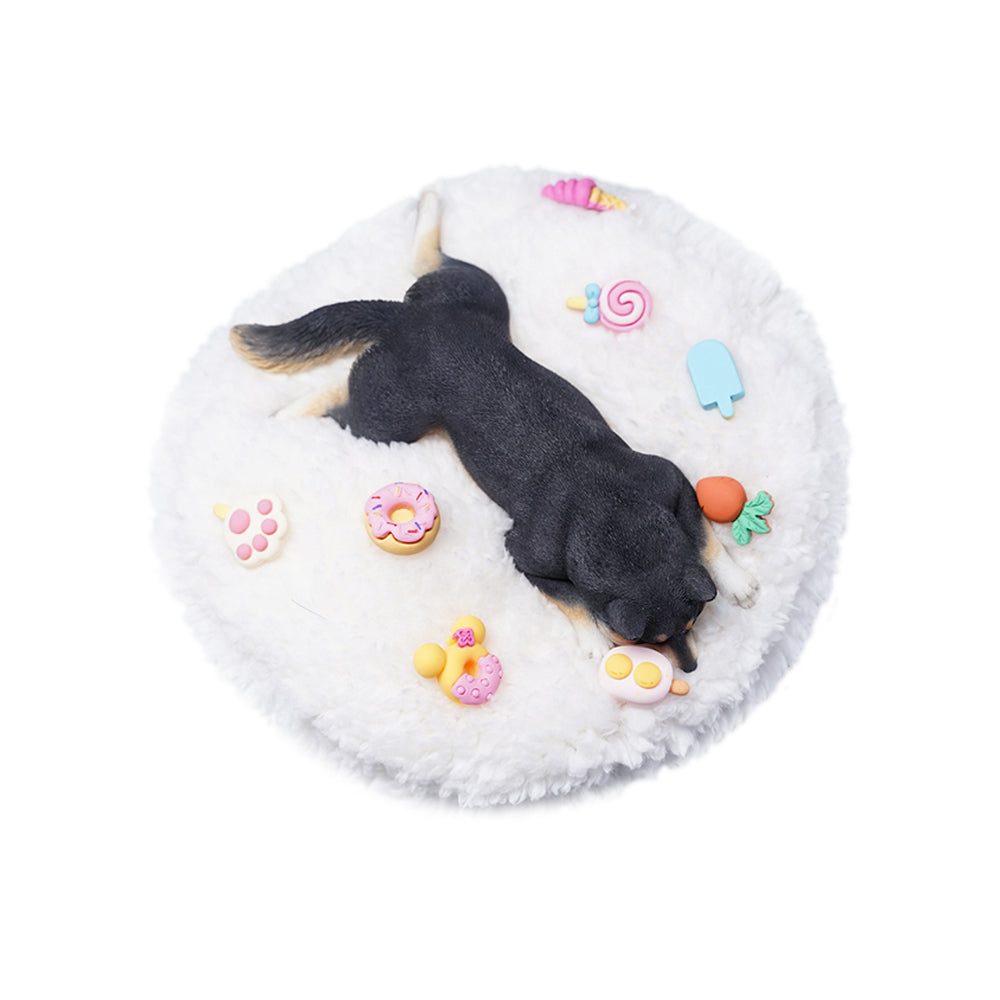 JXK098 Shiba Inu Statue, Shiba Inu Lying on The Mat, Gift for Shiba Lover