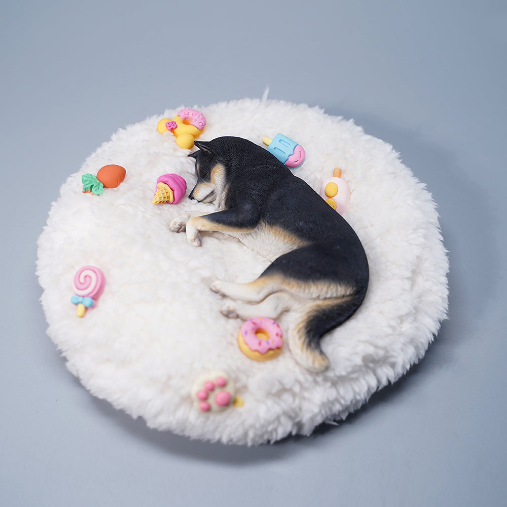 JXK098 Shiba Inu Statue, Shiba Inu Lying on The Mat, Gift for Shiba Lover