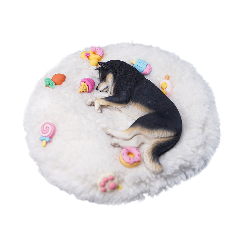 JXK098 Shiba Inu Statue, Shiba Inu Lying on The Mat, Gift for Shiba Lover