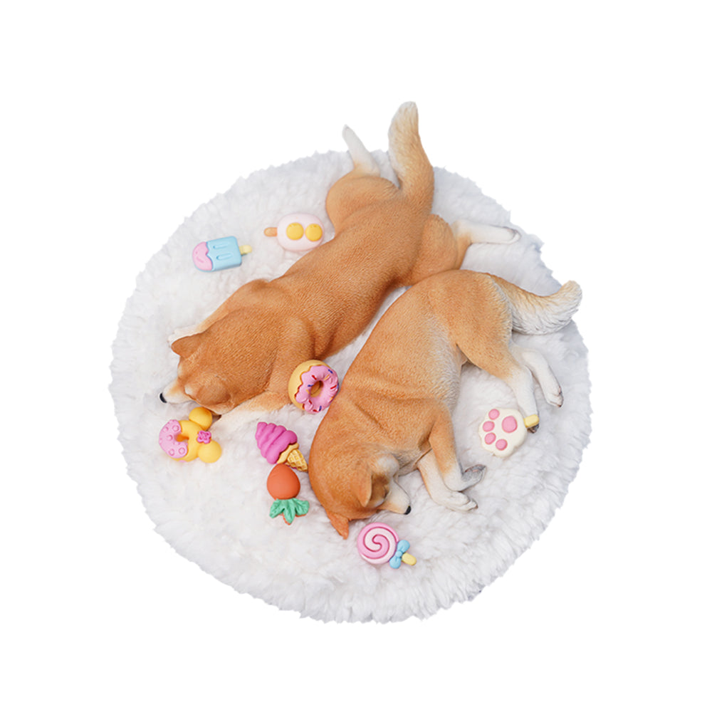 JXK098 Shiba Inu Statue, Shiba Inu Lying on The Mat, Gift for Shiba Lover