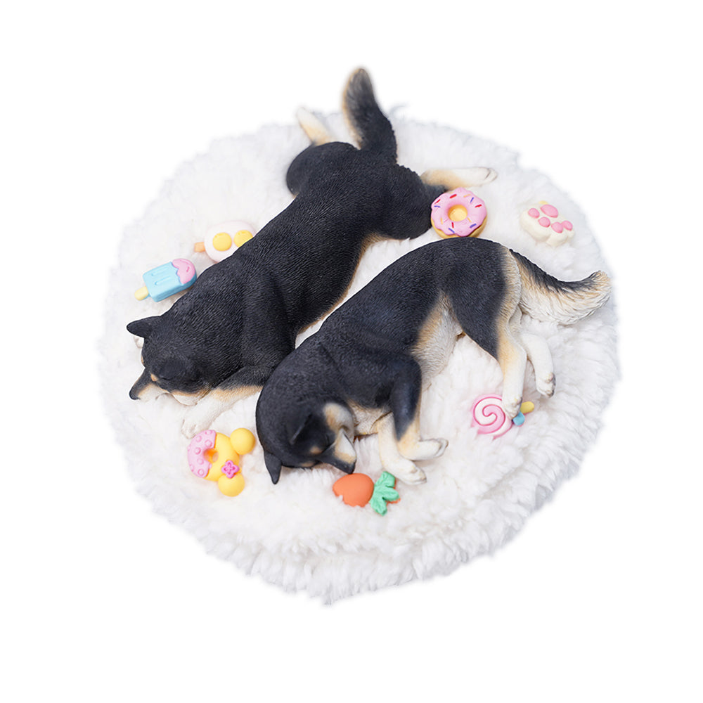 JXK098 Shiba Inu Statue, Shiba Inu Lying on The Mat, Gift for Shiba Lover