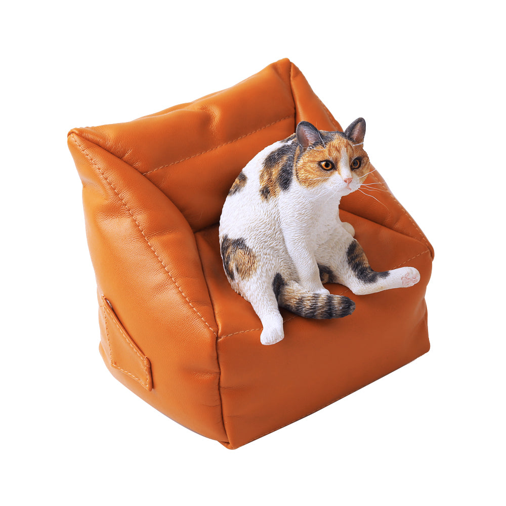 JXK055 Lazy cat figurine sitting on the sofa, cat statue gift of cat lovers